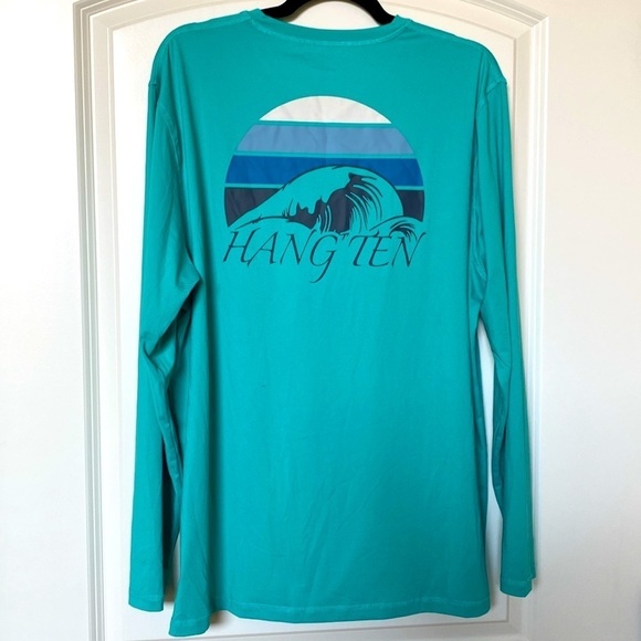 Hang Ten Men’s Long Sleeve Sun Tee UPF 50+ Graphic Beach Swim Vacation Size L - Picture 4 of 9